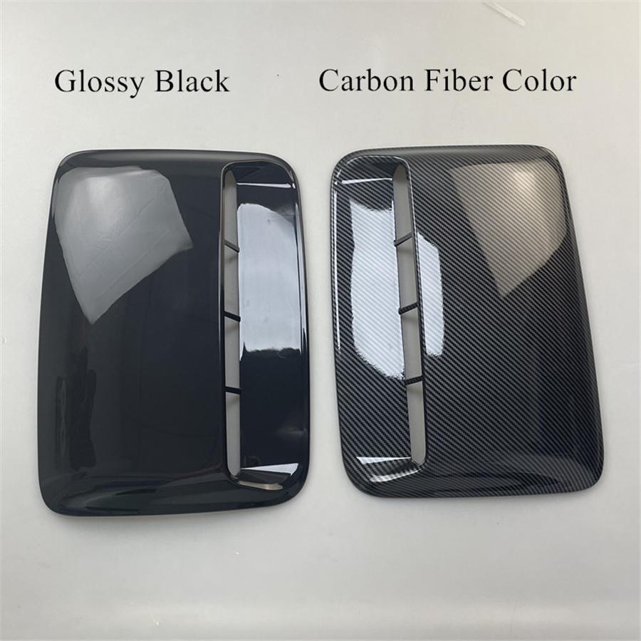 3Pcs Glossy Black ABS Car Air Flow Intake Hood Scoop Vent Bonnet Decorative Cover Universal Car Styling Middle + Both Sides