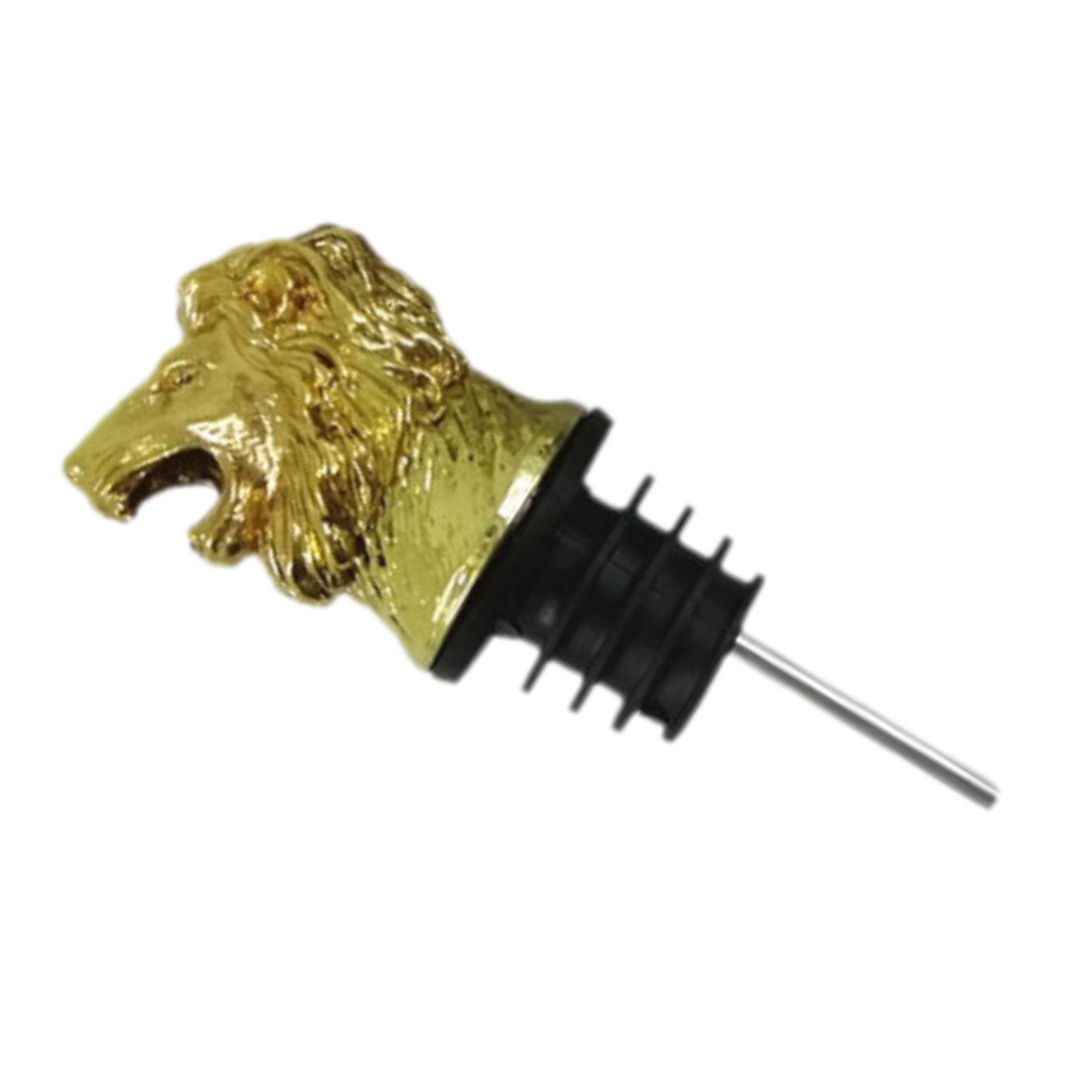 

Elegant Bottle Stopper Practical Zinc Alloy Cocktails Pourer Rusts Resistant Animal Head Wine Accessory for Home Use золотой