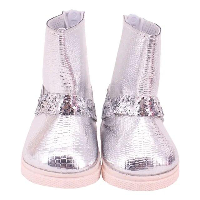 Doll Shoes Boots Handmade Plush Boots 7cm Shoes for 18 Inch American 43cm Baby Born Doll Accessories