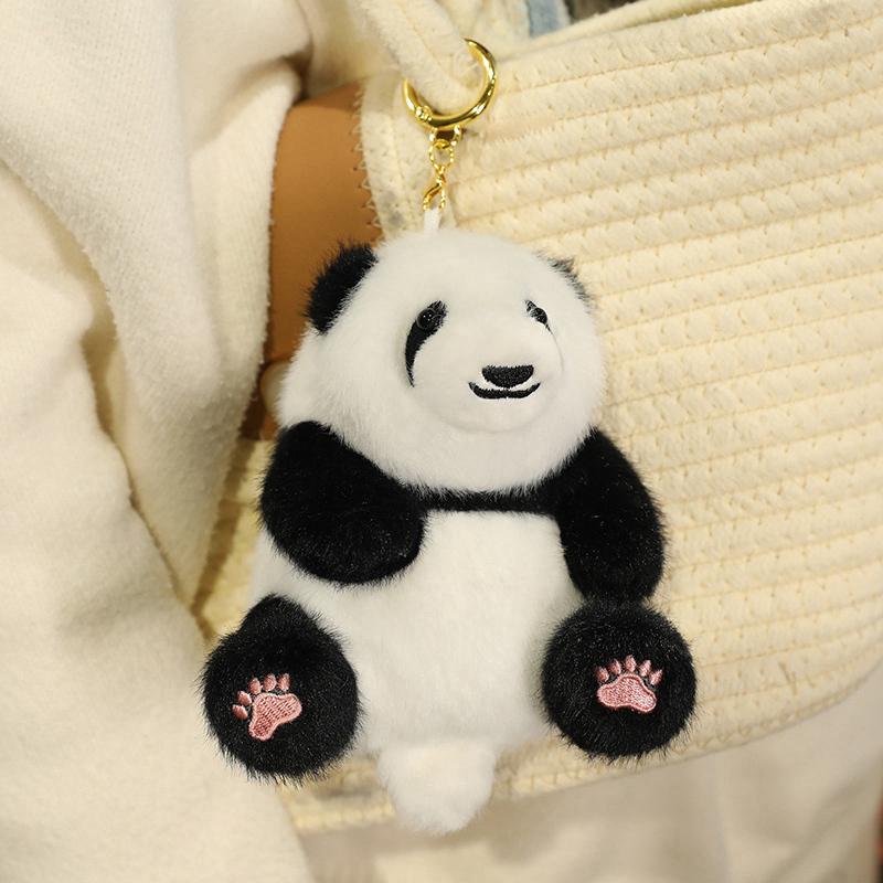 China Panda Bär Plüschtier Sitzend Liegend Zoo Tier Stofftier Plüschtier Schlafender Begleiter Geburtstagsgeschenk 12cm pendant