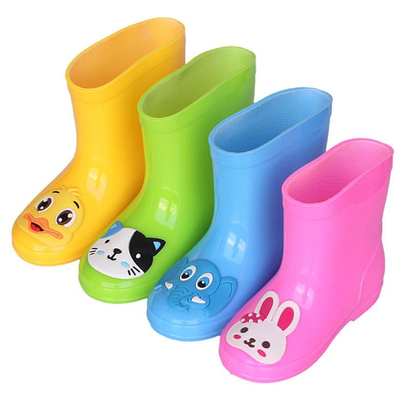 1 Pair Children Rain Boots Cartoon Waterproof Anti-skid Rain Boots Kids Rainshoes