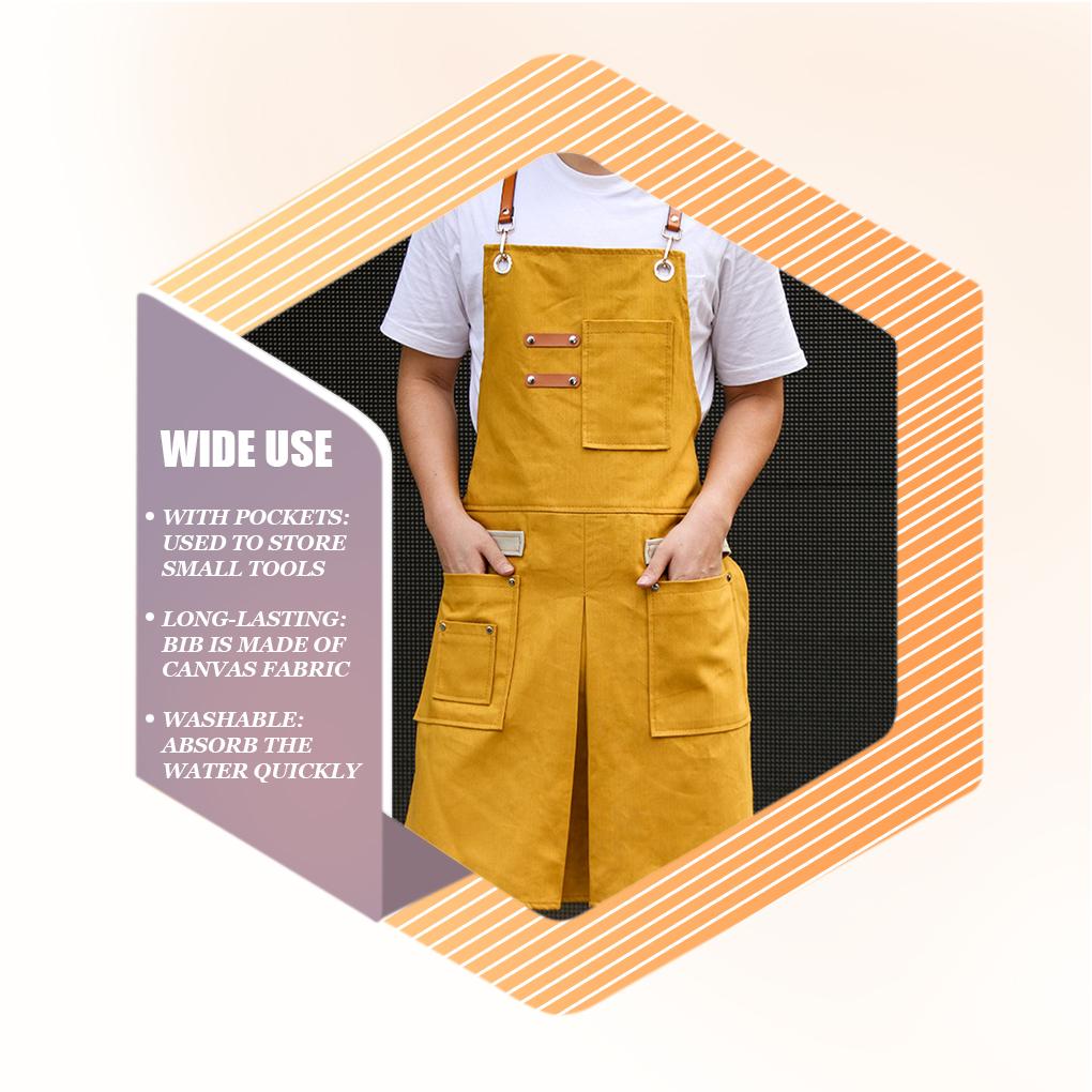 Work Apron Woodworking Carpenter Craftsman DIY Canvas Workshop Bib Pockets Outdoor Barbecue Cooking Aprons Bibs Clothing