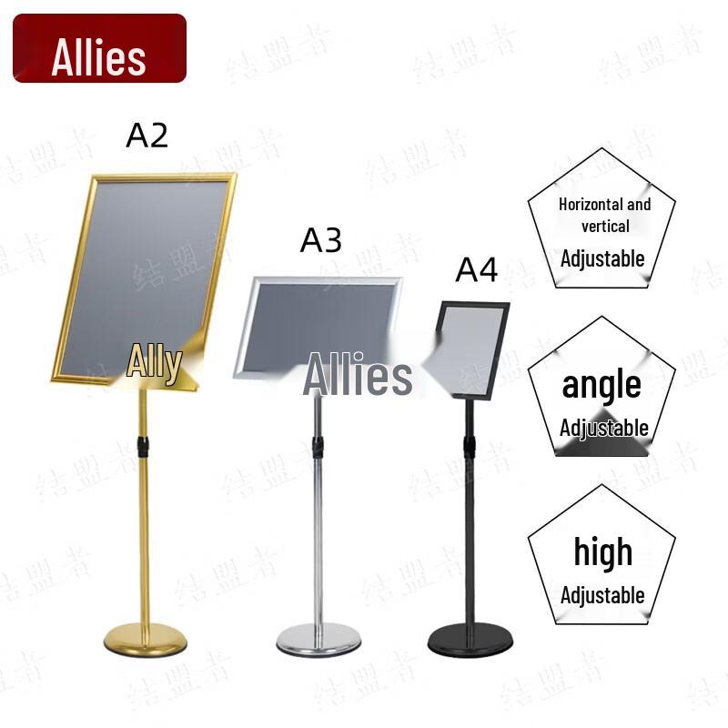 A4 Stainless Steel Floor Sign Holder