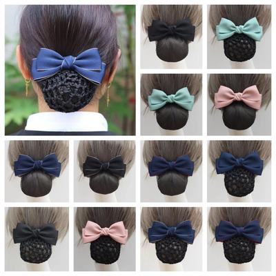 Korean Style Bun Snood Headwear Nurse Hair Clip Vintage Bowknot Spring Clip  Girls