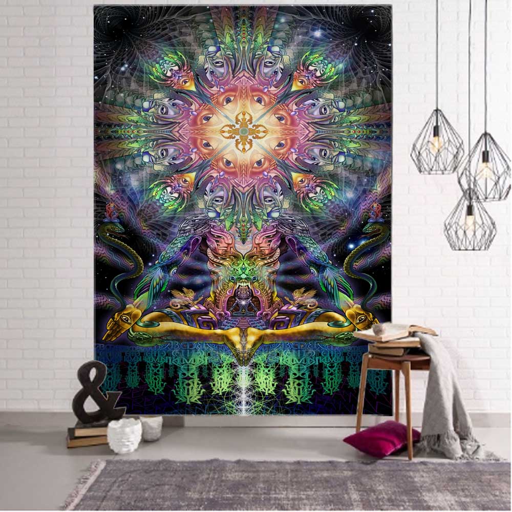 

VIKAMA Psychedelic Cosmic Tapestry Galaxy Gradient Living Room Bedroom Bohemian Spiritual Energy Field Art Room Decoration 73x95cm(2.4x3.1FT