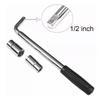 Telescoping L Type Wheel Wrench 17/19mm and 21/22mm Sockets Tire Iron Wrench  Auto Repair