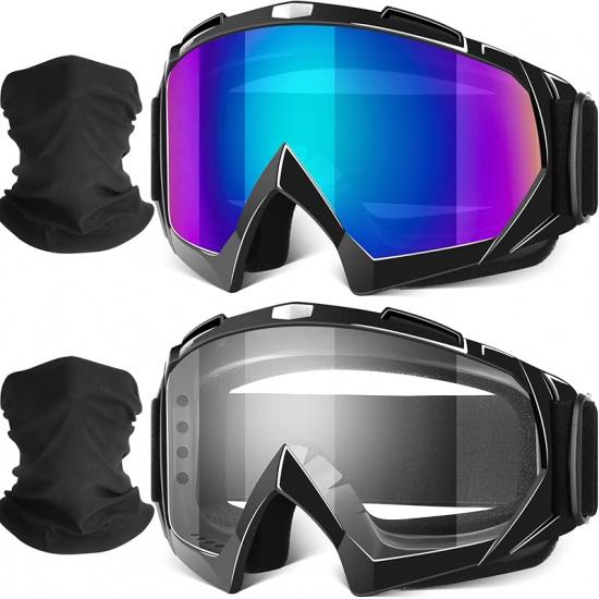 Motorcycle Goggles, Dirt Bike Goggles ATV Offroad Riding Motocross Protective UTV Helmet Glasses For Adults Youth Kids Clear+color