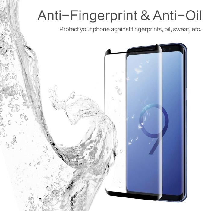 Screen Protector Samsung Galaxy S9, 9H Ultra-Resistant Tempered Glass Protector for Samsung Galaxy S9 (Black)