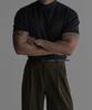 Baulopeulodeogteu Soft Mock Turtleneck Short Sleeve Knit [Navy]