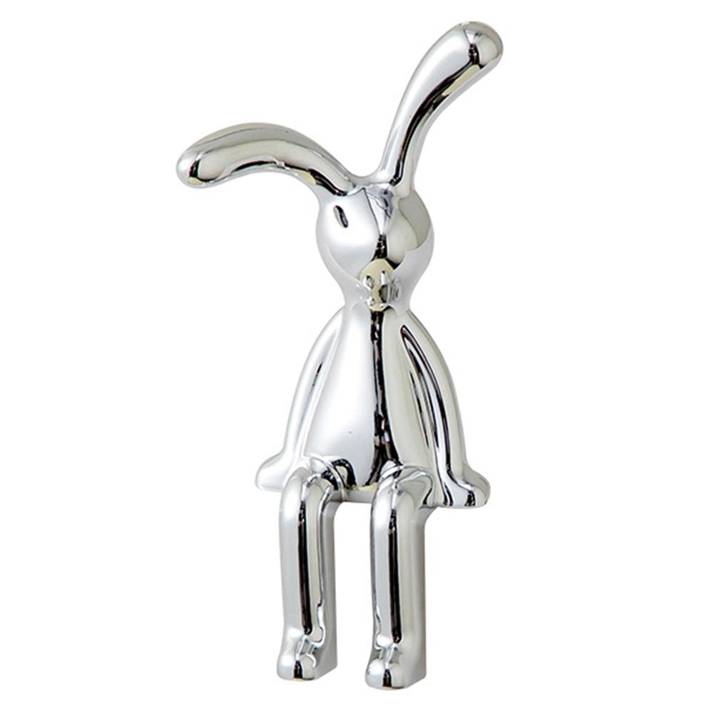 Rabbit Animal Decor Modern Style Bunny Art Crafts Silver Living Room Decoration