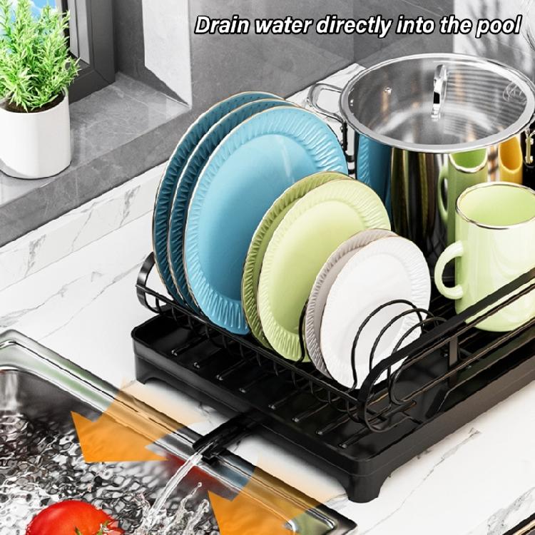Versatile Use Dish Drying Storage Rack Kitchen Supplies with Protective Skid Feet Large Capacity for Most Kitchens