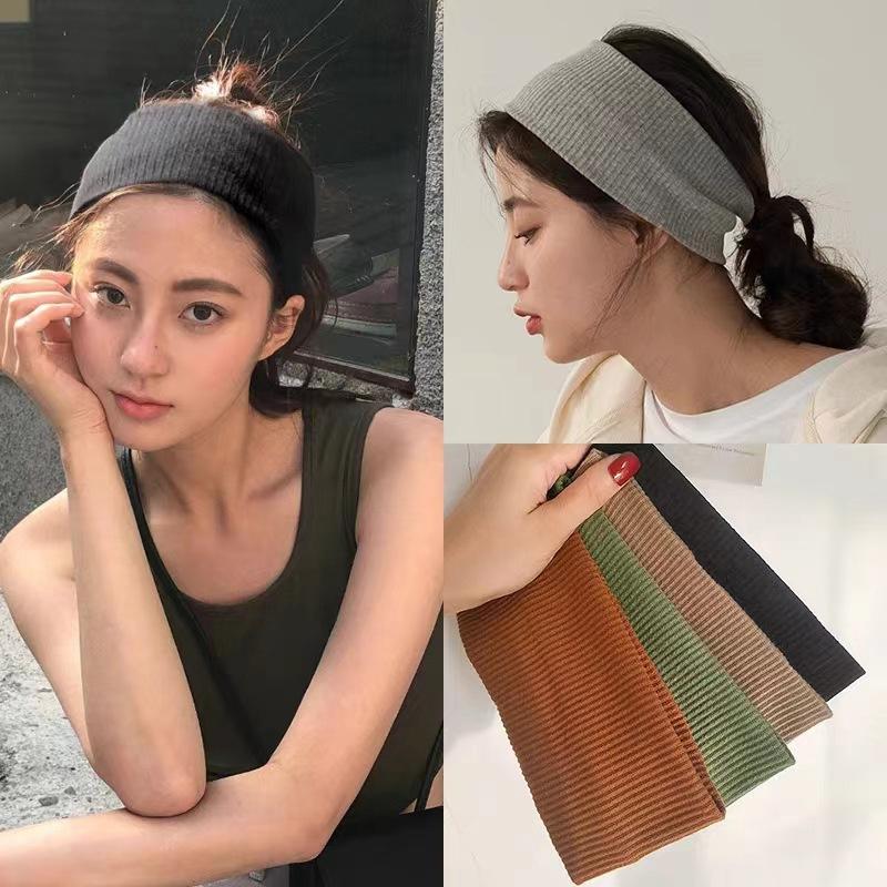 Sports Cycling Wash Face Hairbands Soft Korean Cotton Knitted Headband For Women Girls Bandanas Fashion Hair Accessories