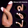 2026 Telescopic Dual-Ended Dildo for Women Flexible Realistic Double Penetration Adult Toy Soft Waterproof Phallus for Vaginal Anal G-spot Stimulation