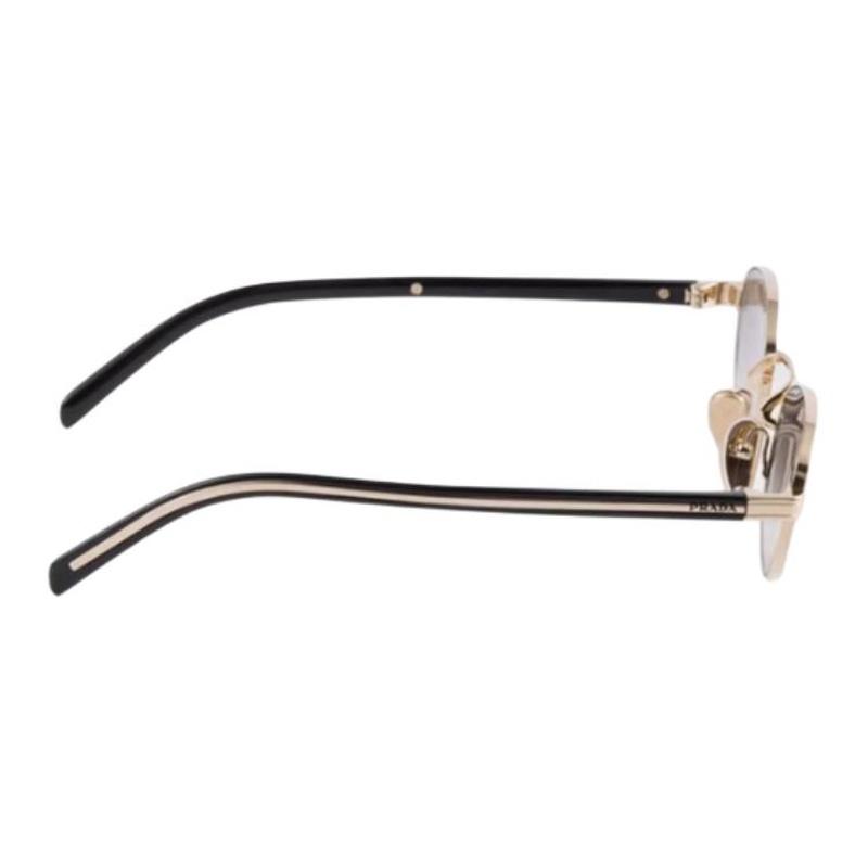 Prada [Available Prescriptions] Logo Design Round Sunglasses Women's Gold Gold 52 Basic Packaging-glasses Case + Packaging Box