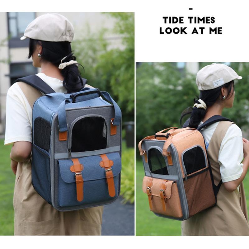 Sac à dos pour animaux de compagnie cage de transport à main pour chat sortie chien de petite et moyenne taille respirant grande capacité sac à dos sac portable