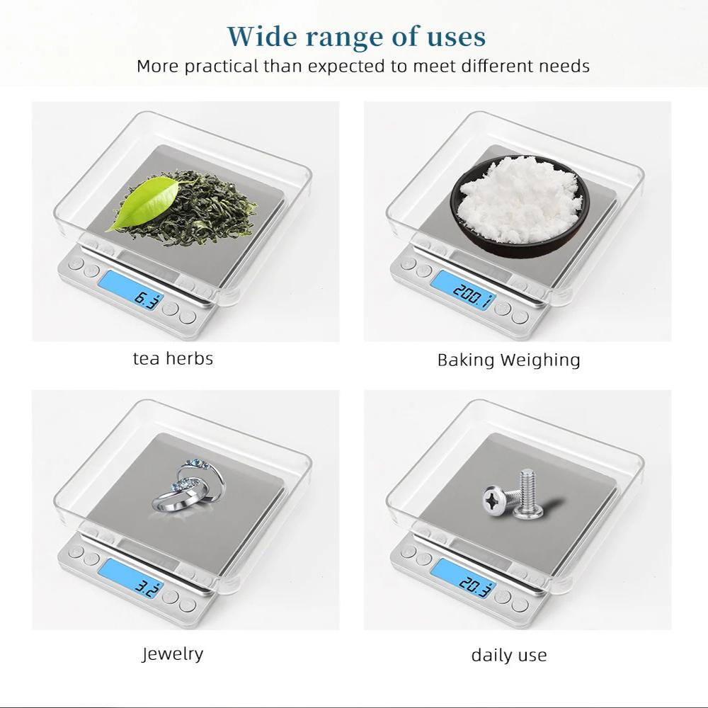 3Kg/500G 0.01g Balança de Cozinha Digital Balança de Precisão Jóias Pesando para Alimentos Dieta Balança Postal Medindo LCD Eletrônica