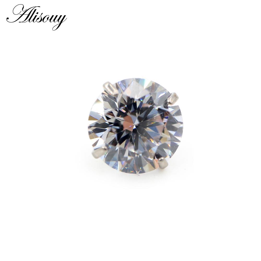 Alisouy 1PC G23 Titanium External Thread Cubic Zircon For Lip Labret Rings Ear Stud Earrings Piercing DIY Body Jewelry Accessory