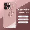 Rosa Schmetterlingsmuster Rosa Metallisch Gehärtetes Glas Handyhülle Für iPhone 17 16 15 14 13 12 11 Pro Max 15 Plus 17 Air 16E Hülle