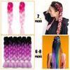 24 Inch Pre-Stretched Ombre Synthetic Braiding Hair Jumbo Box Braids Colorful Crochet Hair Extensions for Women