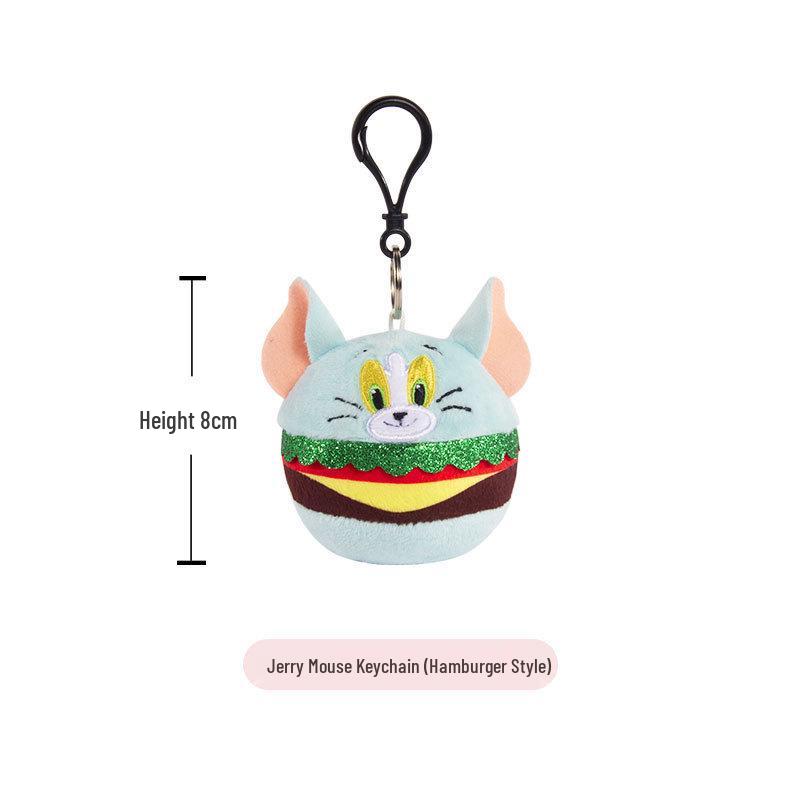 Warner Bros. Tom and Jerry Plush Keychain - Tom Cat Doll Pendant Backpack Charm Officially Licensed