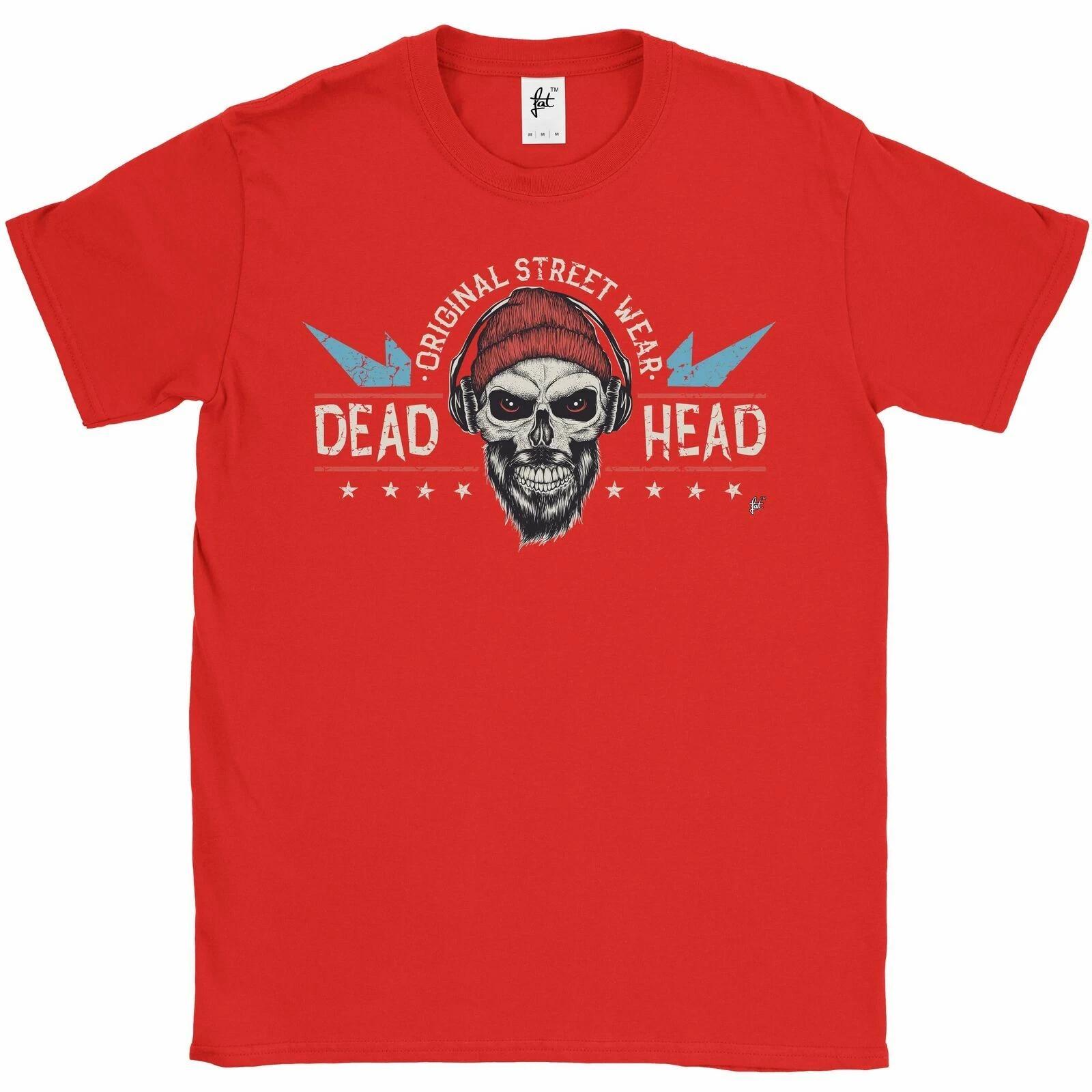 Original Streetwear Dead Head Skull With Headphones Mens T-Shirt XXL