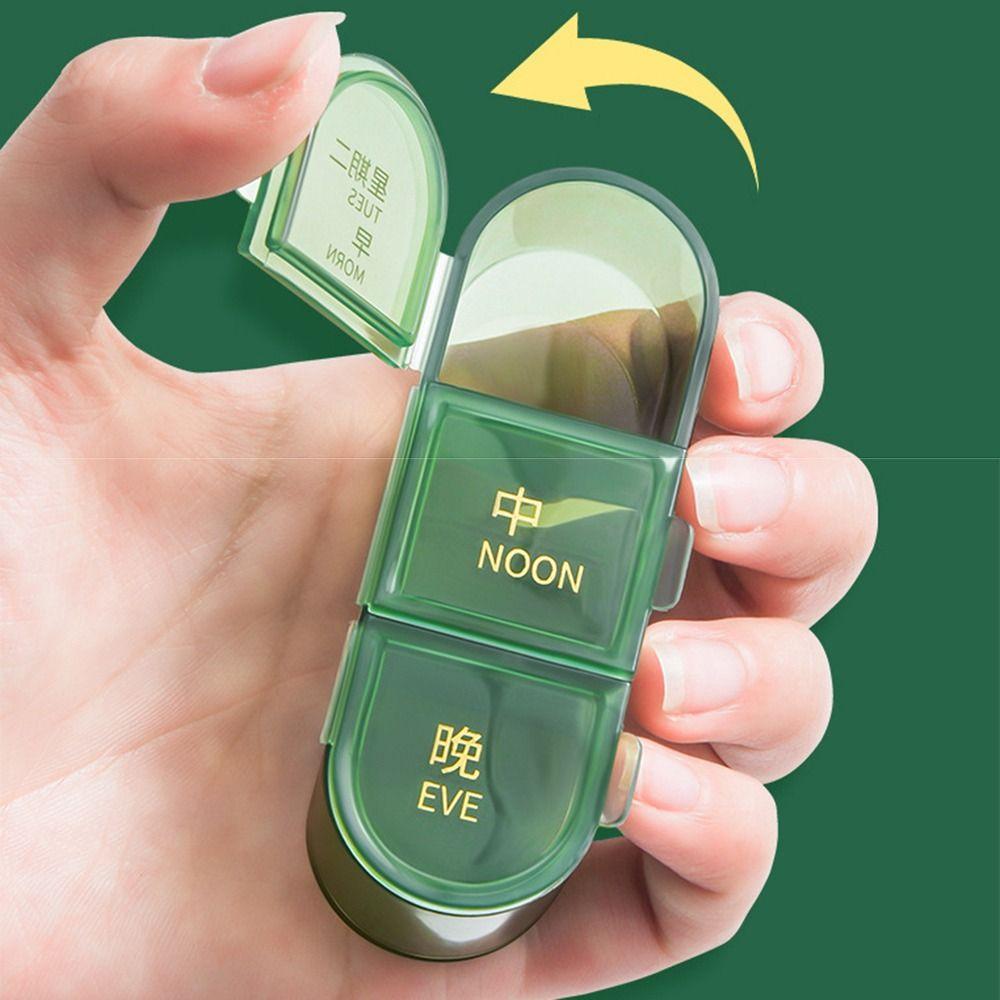 Visual 3 Times A Day Pill Box Portable Travel Medicine Container Seven-Day Pill Organizer  Medicine