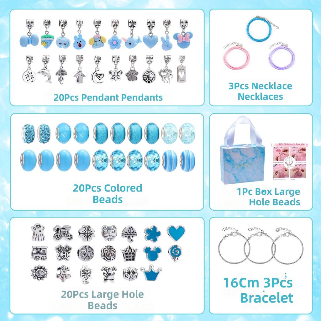 Hot Fashion Girl Holiday Gift Creative Diy Rainbow Bead Freshwater Charm 80 Piece Set Handmade Bracelet Set