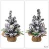 Small Tabletop Festival Display Tree Plush Trimmed Miniature Christmas Tree Festival Table Ornament for Home Decors