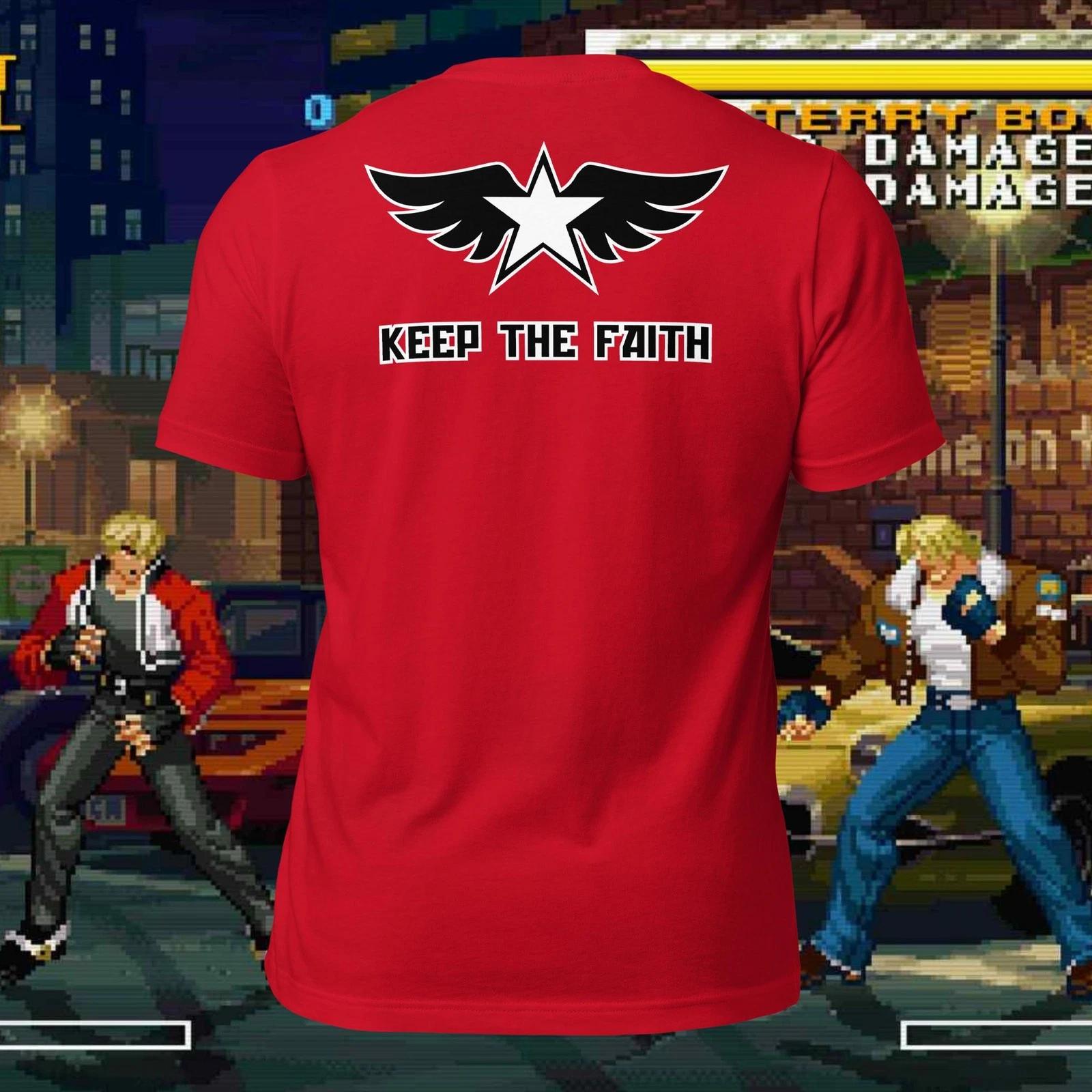 Fatal Fury King Of Fighters Rock Howard Keep The Faith Cosplay Shirt 2XL