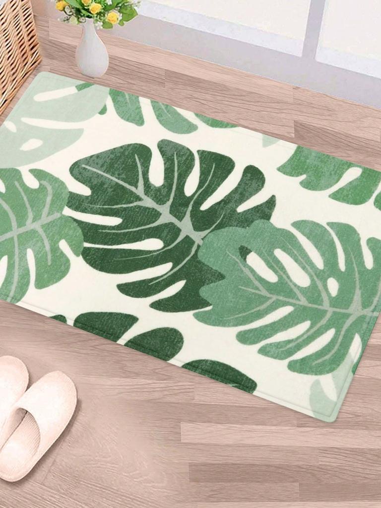 1pc Letter & Flower Pattern Rug Modern Floral Door Mat for Home Doormat  Anti-Slip Bohemian Bath Kitchen Garden Small Carpets