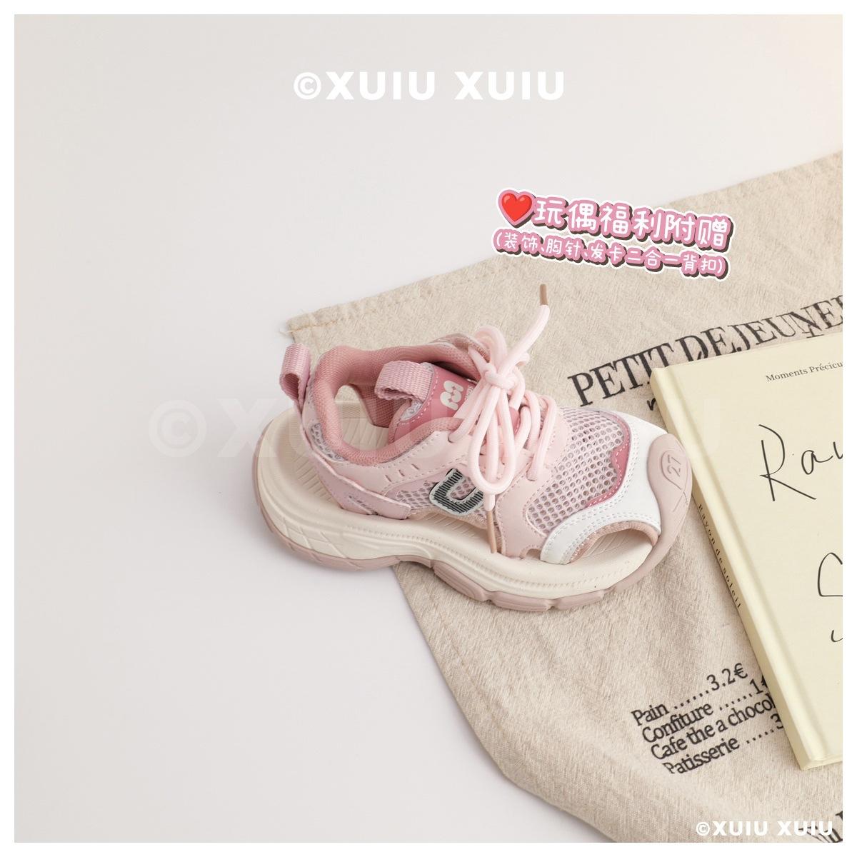 

XSHX Sweetheart Suxi Girls Functional Sandals Single Net Summer Hidden Velcro Amphibious [Wenzhou Shoes] 30