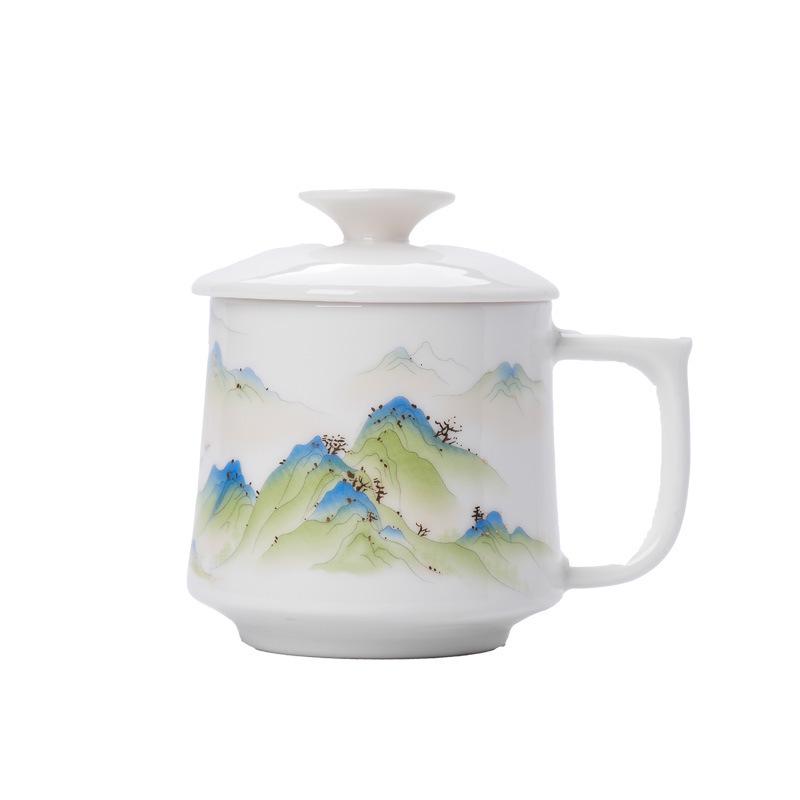 Jade Ceramic Tea Cup with Lid - Personalized Gift for Teacher's Day or Company Events