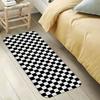 Black White Check Kitchen Mat Home Decor Non-slip Hallway Balcony Rugs Laundry Rooms Entrance Door Mat Bathroom Foot Pad