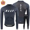 Set Maglia da Ciclismo a Manica Lunga MAAP Strato Base Termico Allenamento Corsa Bici da Strada