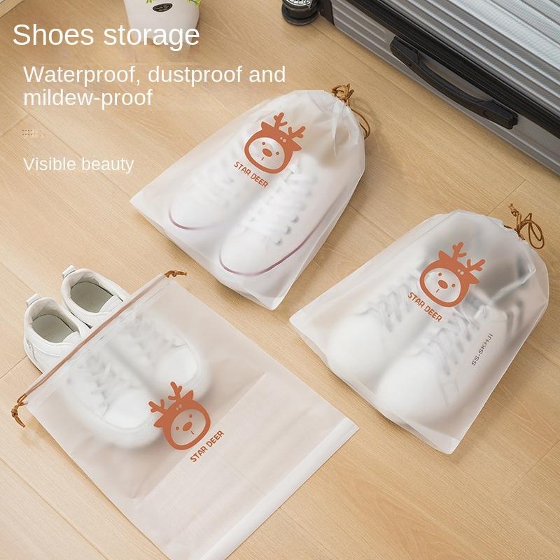 

Видимый органайзер для обуви, утолщенный нетканый пылезащитный мешок для хранения на шнурке, дорожный чехол для одежды, сумки для хранения сумок L