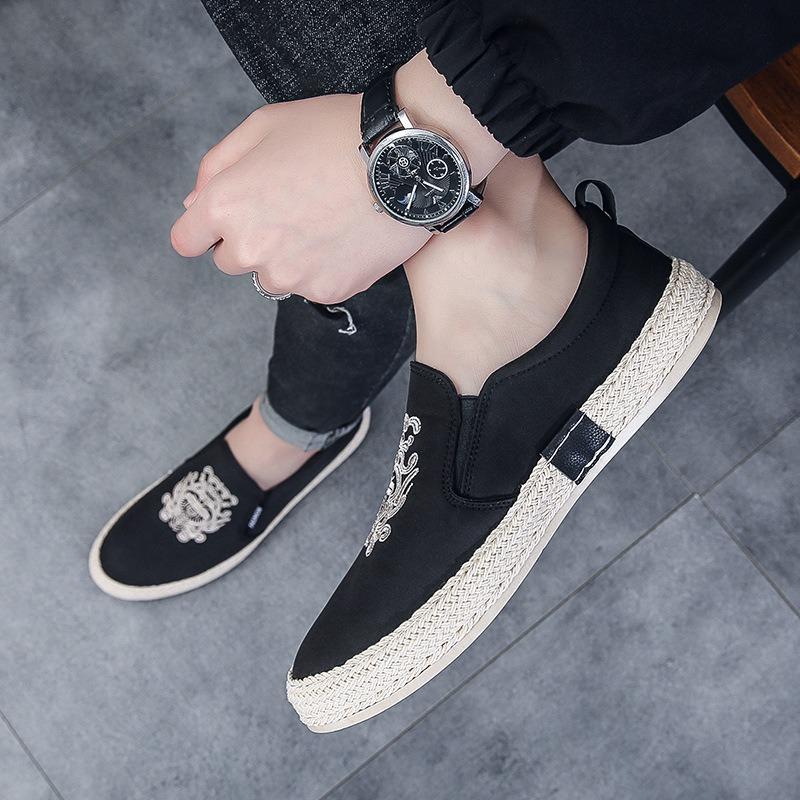 Summer New Umbrella Cloth Breathable Men's Casual Single Shoes Versatile Trendy Men's Foot Lazy Shoes Men's Cloth Shoes Soft