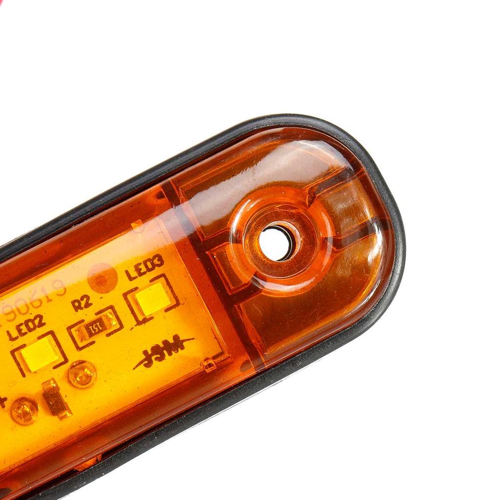 1/6pcs 12V 24V 3 LED Car External Side Marker Warning Light Oval Clearance Signal Brake Trailer Truck Lamp Truck Lorry Bus