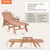 Outdoor Chaise Lounge Chair 6-Position Reclining Patio Bench Lounger Brown
