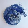 60x185CM Spring And Autumn Thin Retro Blue Tie Dyed Scarf Breathable Peacock And Butterfly Design Thin Linen Scarves For Lady