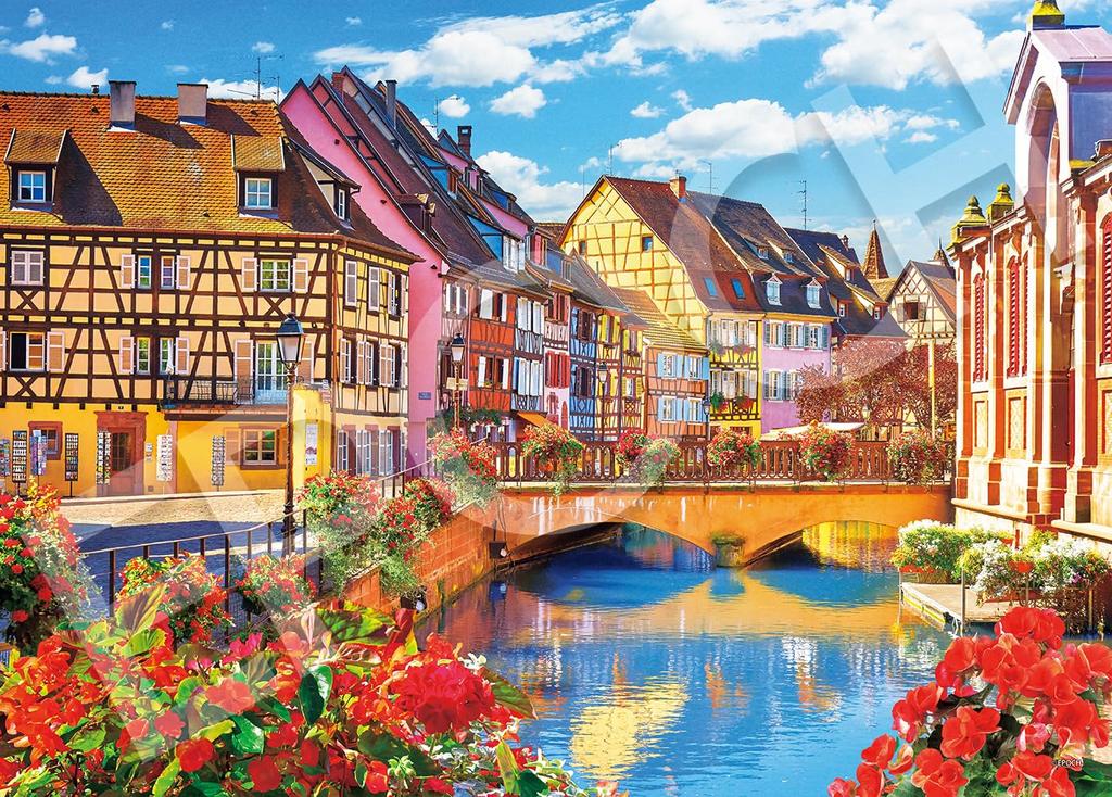 Epoch 2000 Super Small Piece Jigsaw Beautiful Streets of France Includes and Score Ticket Puzzle, Colmar, (38x53cm), 54-239, Glue, Spatula,