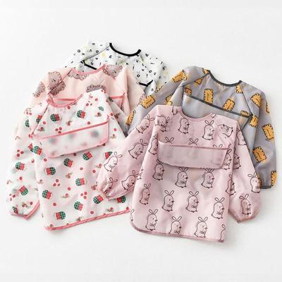 Infant Toddler Baby Unisex Cute Waterproof Long Sleeve Feeding Accessories Bib Burp