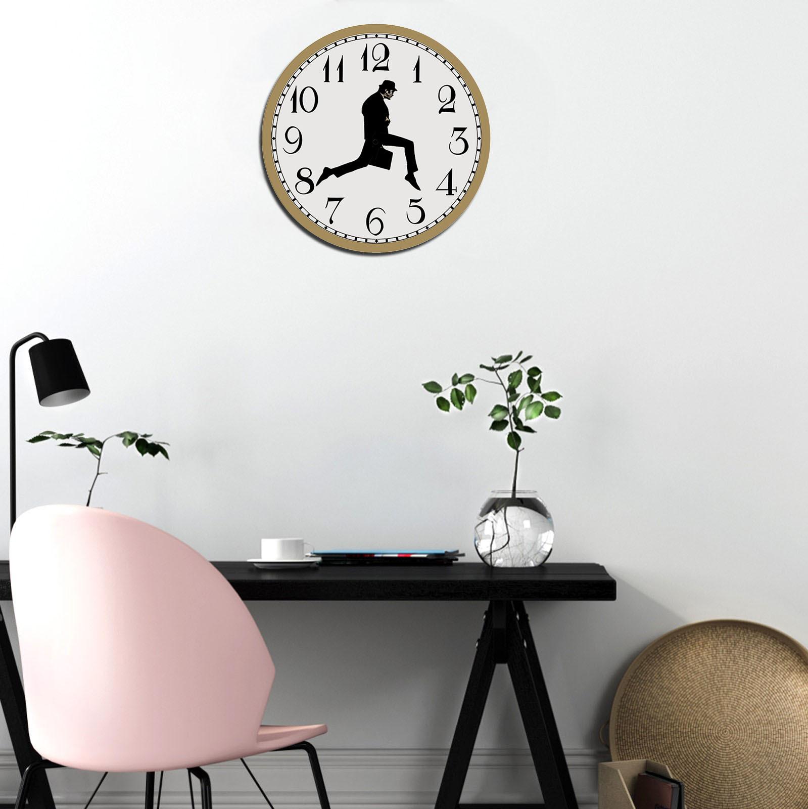 

Настенные часы «Глупая прогулка» Креативные настенные часы Произведение искусства Sweep Seconds Silent кофейный