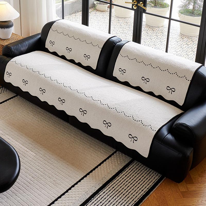 Special-Shaped Sofa Cushion Light Luxury High-End Leather Sofa Special Sofa Seat Cushion One-Piece Straight Non-Slip Sofa Cover