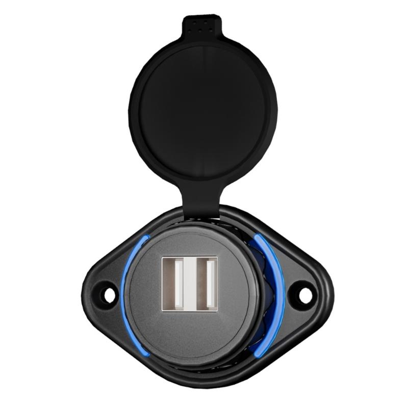 Waterproof Power Socket Universal 12 24V Vehicle Chargers Double USB 5V 3.1A Output for Trucks Motorhomes ATV UTV Boats