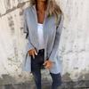 Autumn Winter Loose Fashion Casual Women Mid Length Cardigan Coat Long Sleeve Hooded