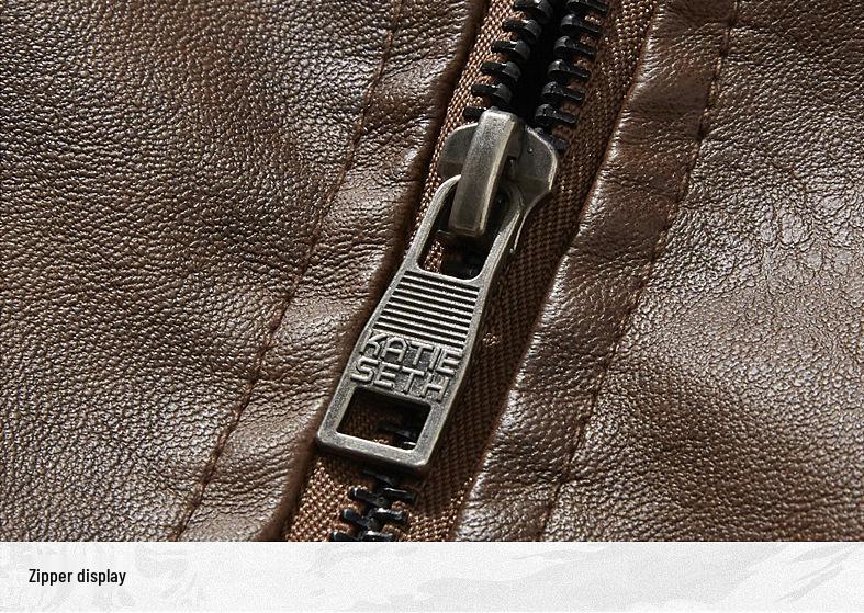 Men's European-American Winter PU Leather Jacket - Velvet Lined, Slim Fit, Lapel Style Outerwear.