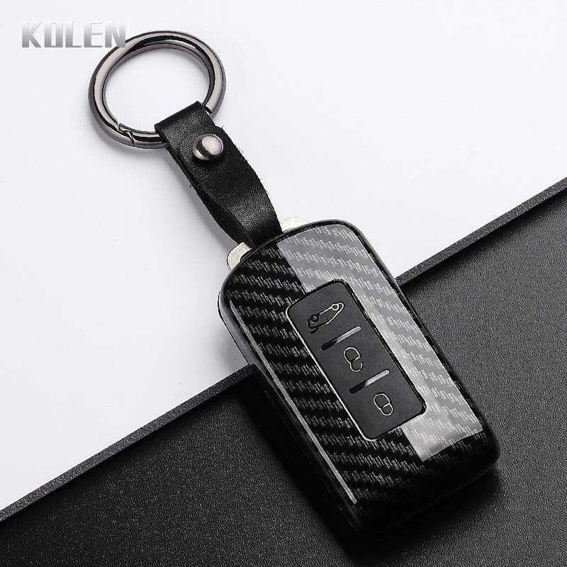 Abs Carbon Fiber Style Car Key Case Cover For Mitsubishi Xpander Outlander Asx Pajero Eclipse Cross Montero Keychain Accessories