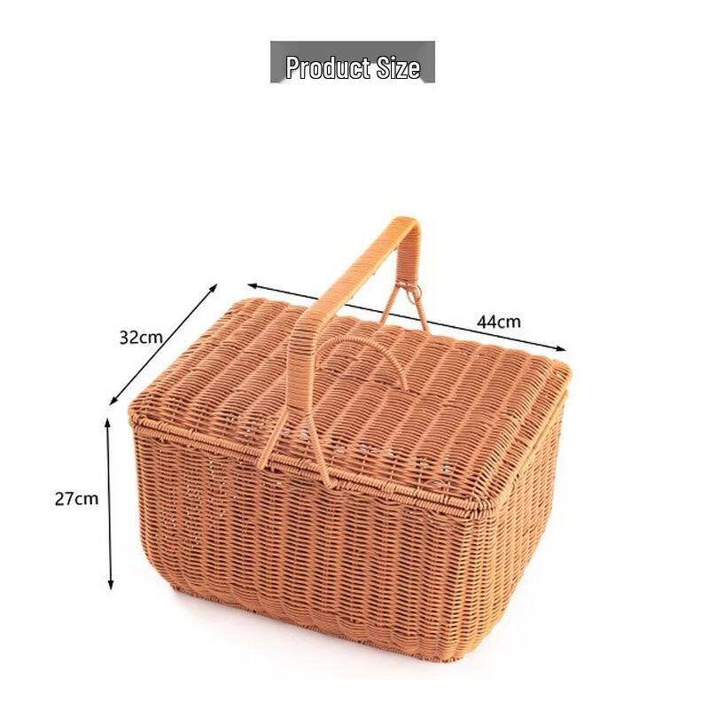 Imitation Rattan Woven Plastic Picnic Basket