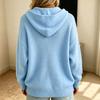 Women's Color Pullover Hooded Knit Sweater with