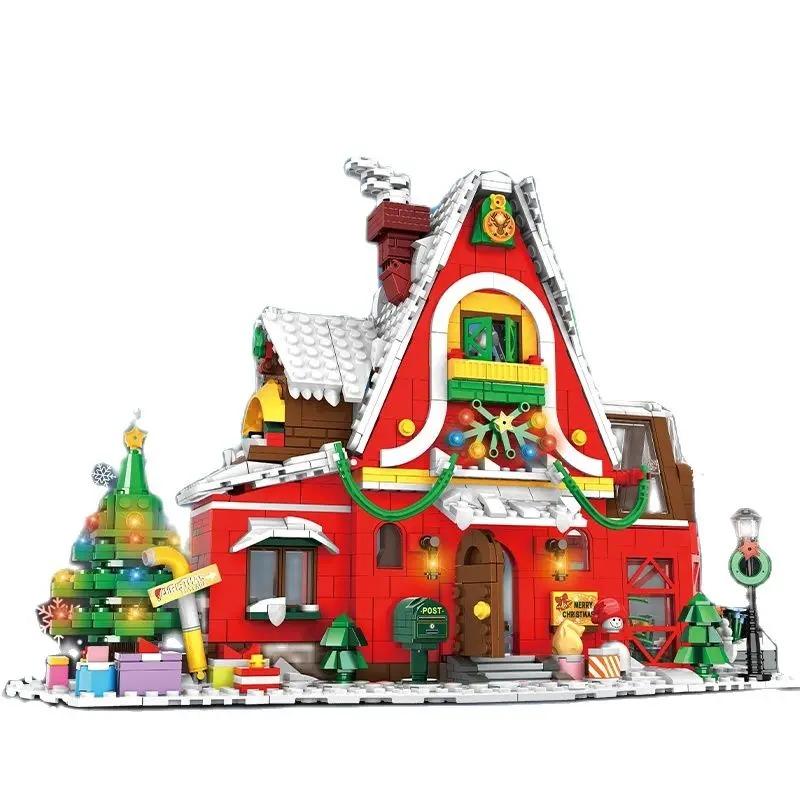 Small granular building blocks puzzle toys, assembling building models, Christmas decorations puzzle kit, Christmas gifts